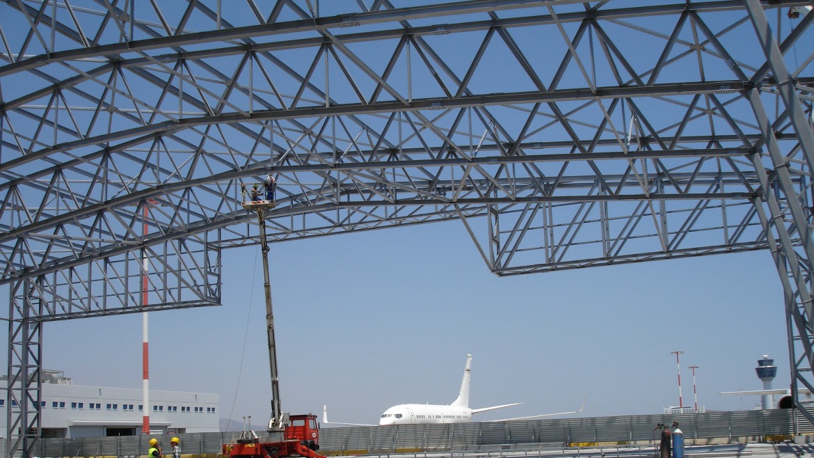 AIRCRAFT MAINTENANCE HANGAR AT THE ATHENS INTERNATIONAL AIRPORT ELEFTHERIOS VENIZELOS